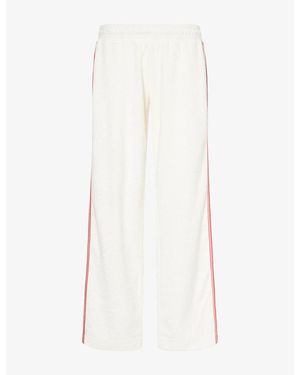 Ru & Rocka Side-Stripe Towelling Jogging Bottoms - White