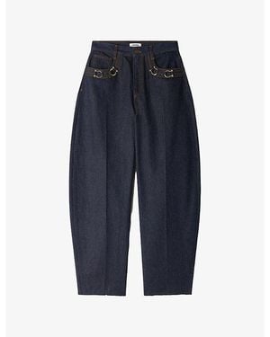 Sandro Barrel-Leg High-Rise Denim Jeans - Blue