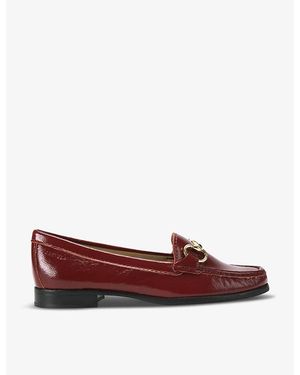 Carvela Kurt Geiger Click Snaffle-Trim Flat Patent-Leather Loafers - Red