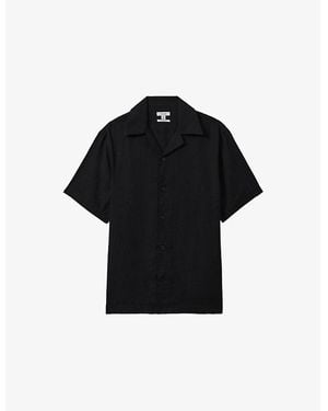 Reiss Beldi Oversized-Fit Linen Shirt - Black