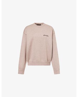 Ru & Rocka Brand-Embroidery Round-Neck Knitted Jumper - Pink