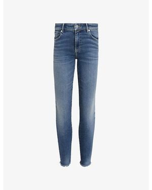 AllSaints Miller Pushup Skinny-Leg High-Rise Cotton-Blend Stretch-Denim Jeans - Blue