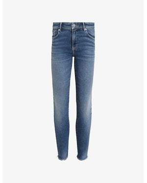 AllSaints Miller Pushup Skinny-Leg High-Rise Cotton-Blend Stretch-Denim Jeans - Blue