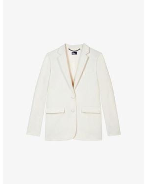 The Kooples Notch-Lapel Regular-Fit Stretch-Woven Blazer - White