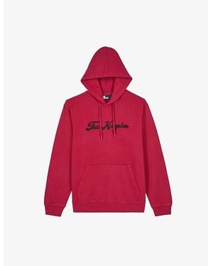 The Kooples Logo-Embroidery Drawstring-Hood Cotton-Jersey Hoody - Red