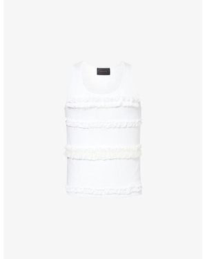 Simone Rocha Frill-Trim Scoop-Neck Cotton Tank Top - White