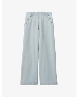 Claudie Pierlot Sailor Wide-Leg Denim Jeans - Blue