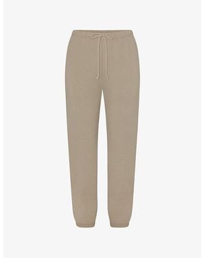 Skims French Terry Elasticated-Waist Organic-Cotton Jogging Bottoms - Natural