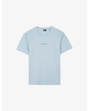 The Kooples Branded Short-Sleeved Cotton-Jersey T-Shirt - Blue
