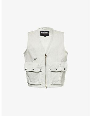 Barbour Westmorland Patch-Pocket Cotton Vest - White