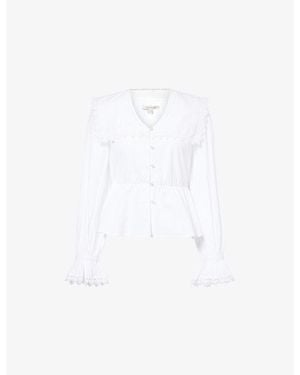 Barbour Tisbury Sailor-Collar Cotton Top - White
