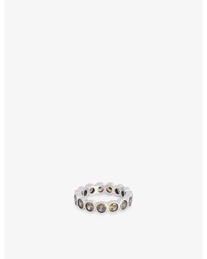 Serge Denimes Gem Circular Sterling- Ring - White