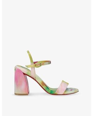 Christian Louboutin Jane 85 Satin Heeled Sandals - Pink