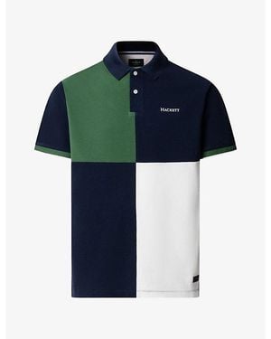 Hackett Heritage Multi-Panel Short-Sleeve Cotton Polo - Blue