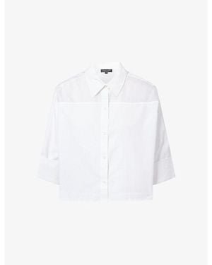 Rag & Bone Elly Sheer-Panel Cotton Shirt - White