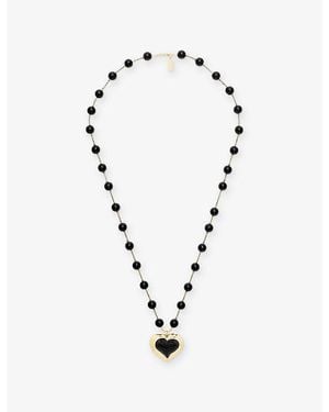 The Kooples Heart-Shaped Brass Pendant Necklace - Metallic