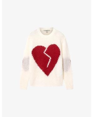 AllSaints Crewneck Wool-Blend Sweater - Red