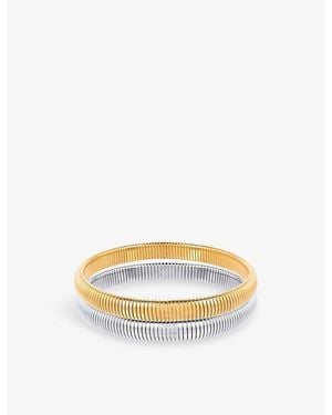 La Maison Du Couturier Amadeus Flexi 18Ct-Plated Brass And Sterling- Bracelets Set Of Two - Metallic