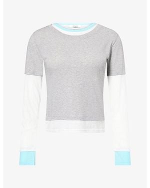 GIMAGUAS Triple Layer Cotton-Jersey T-Shirt - Blue