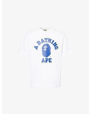 A Bathing Ape Spray Graphic-Print Cotton T-Shirt - Blue