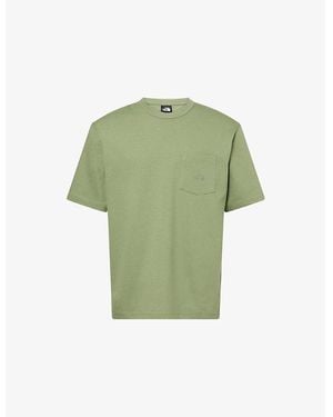 The North Face Embroidered-Logo Patch-Pocket Cotton T-Shirt - Green