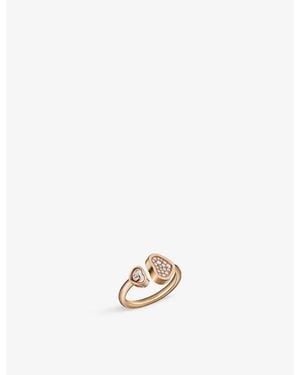 Chopard Happy Hearts 18Ct Rose- And 0.22Ct Round-Cut Diamond Ring - Metallic