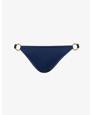 Away That Day Sorrento Ring-Hardware Bikini Bottoms - Blue