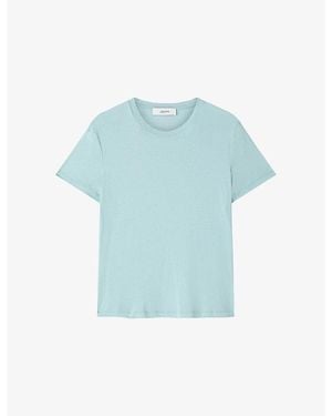 JOSEPH Livia Short-Sleeved Cotton-Jersey T-Shirt - Blue