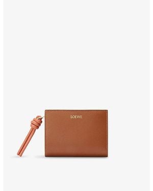 Loewe Knot Compact Leather Wallet - Brown