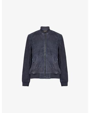 PAIGE Chen Suede Bomber Jacket - Blue