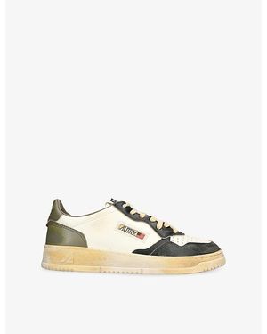 Autry Medalist Vintage Leather Trainers - Natural