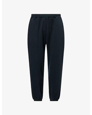 Malbon Clubhouse Brand-Print Cotton Jogging Bottoms - Blue