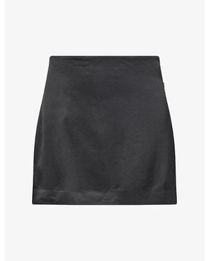 Reformation Alexa Satin Mini Skirt - Black