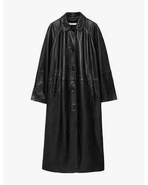 AllSaints Orville Relaxed-Fit Leather Coat - Black