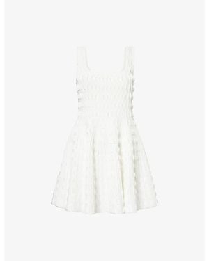 Jonathan Simkhai Vanna Scalloped Knitted Mini Dress - White