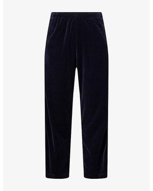 Austin Post Sunset Velour Cotton Jogging Bottoms - Blue