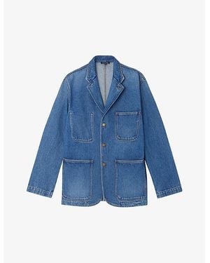Soeur Charlize Patch-Pocket Denim Jacket - Blue