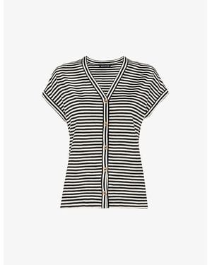 Whistles Jilly Relaxed-Fit Striped Cotton Top - Black