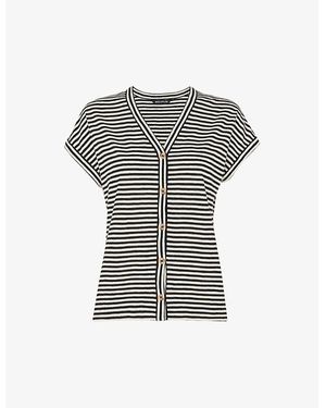 Whistles Jilly Relaxed-Fit Striped Cotton Top - Black