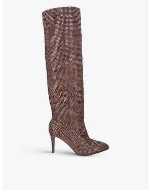 Carvela Kurt Geiger Stand Out All-Embellished Knee-High Boots - Brown