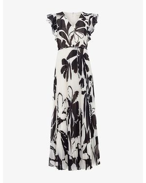 Phase Eight Uma Floral-Print Woven Maxi Dress - Black