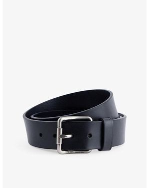 Loewe Roller Curve Branded Leather Belt - Blue