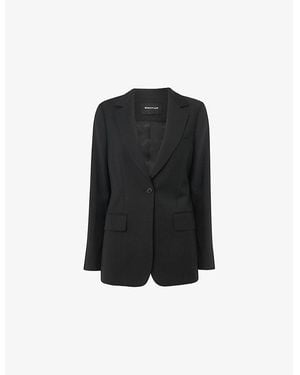 Whistles Notch-Lapel Single-Breasted Wool-Blend Blazer - Black