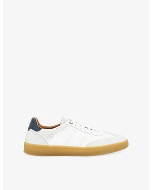 Dune Theos Leather And Suede Trainers - Metallic