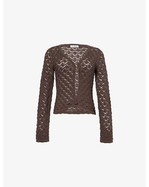 4th & Reckless Dellina V-Neck Knitted Top - Brown