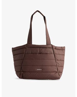 ADANOLA Quilted Shell Tote Bag - Brown
