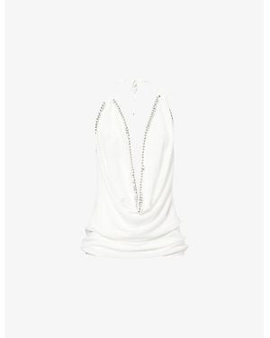 Jaded London Tatiana Halterneck Woven Top - White