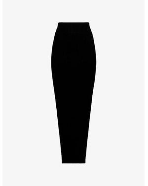 Rick Owens Sacriskirt Ribbed Knitted Midi Skirt - Black