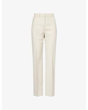 Acne Studios Pontino Pin-Stripe Straight-Leg Wool Pants - Natural