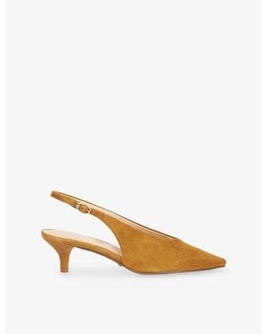 Dune Credibility Slingback Suede Courts - Natural